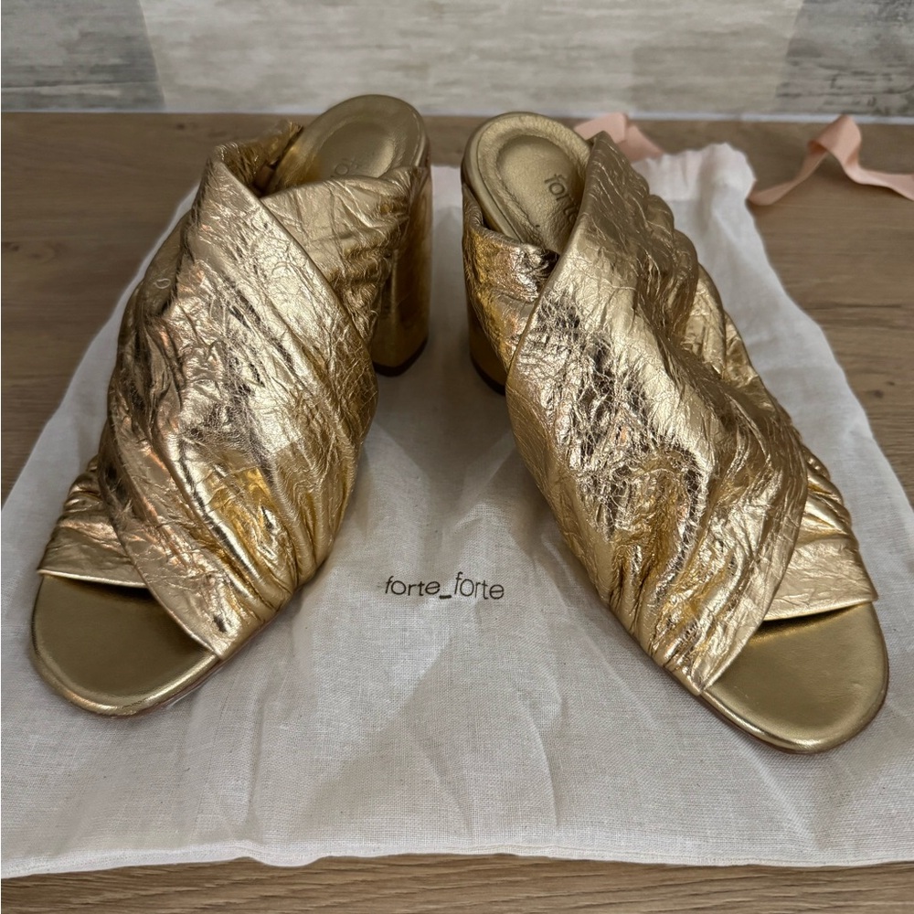 Forte Forte Women's Gold Mules